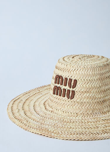 Miu Miu Palmetto Hat Beige miu0256032