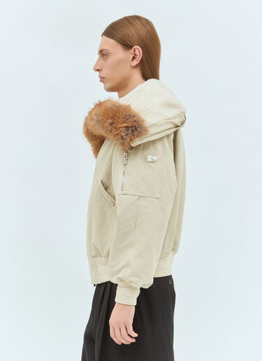 Burberry Faux-Fur Trim Bomber Jacket Cream bur0157013