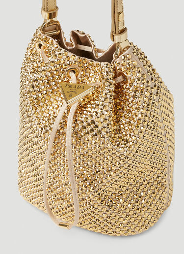 Prada Crystal Embellished Handbag Gold pra0251019