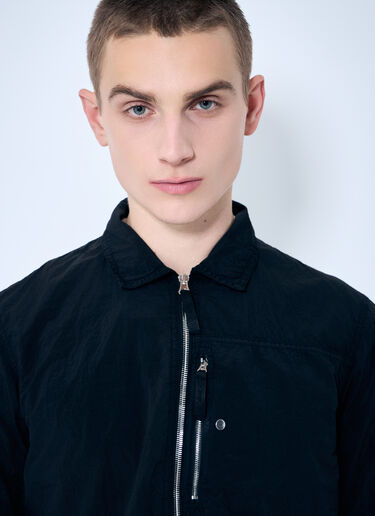 Stone Island Logo Patch Overshirt Black sto0160006