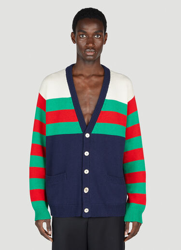 Stripe Cardigan Gucci Stripe Cardigan Navy guc0153006