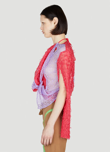 LN-CC® - Kiko Kostadinov: Lace Draped Top - Red Kiko Kostadinov Lace Draped Top Red kko0252004