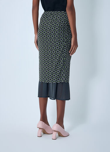 Dries Van Noten Mesh Midi Skirt Green dvn0262004