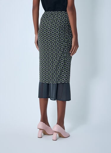 Mesh Midi Skirt Dries Van Noten Mesh Midi Skirt Green dvn0262004