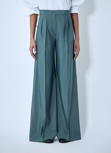 Max Mara High-Waisted Wide-Leg Trousers Green max0264005