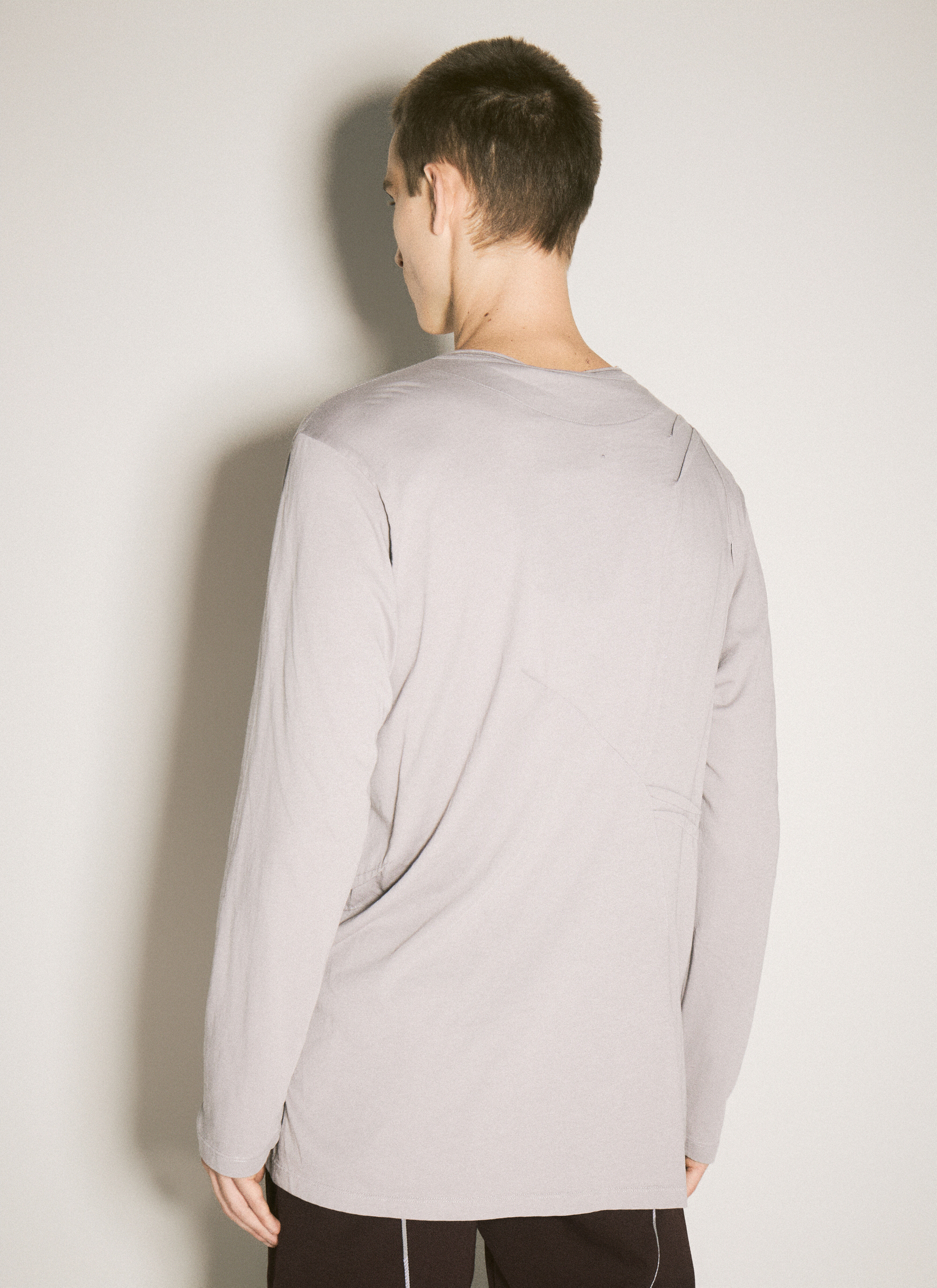 Kiko Kostadinov Men's' Ohne K-Dart Henley T-Shirt in Grey | LN-CC®
