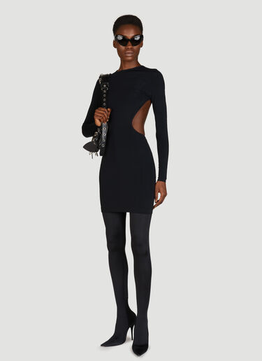 Balenciaga Cut-Out Mini Dress Black bal0255008