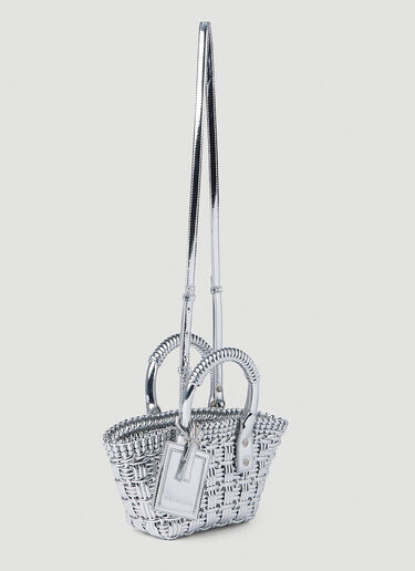 Bistro XS Basket Tote Bag Balenciaga Bistro XS Basket Tote Bag Silver bal0252019