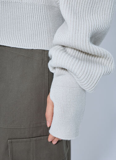 LN-CC® - RIER: Roundneck Zip Utility Sweater - Light Grey RIER Roundneck Zip Utility Sweater Light Grey rrr0265002