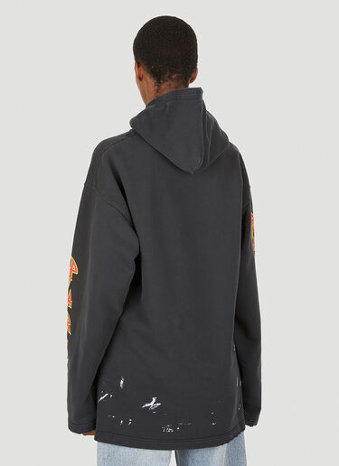 Balenciaga Logo Print Hooded Sweatshirt Black bal0248068