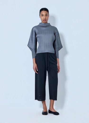 Pleats Please Issey Miyake Pleated Wide-Leg Trousers Black plp0264011