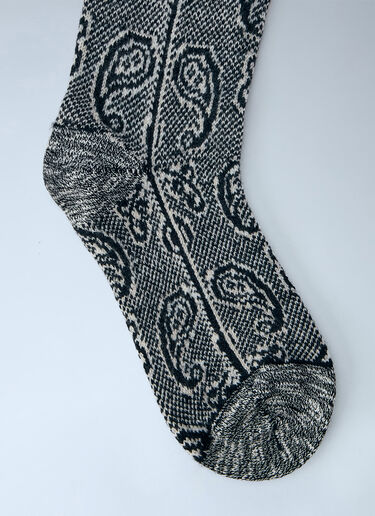 LN-CC® - Dries Van Noten: Paisley Knit Socks - Black Dries Van Noten Paisley Knit Socks Black dvn0265014