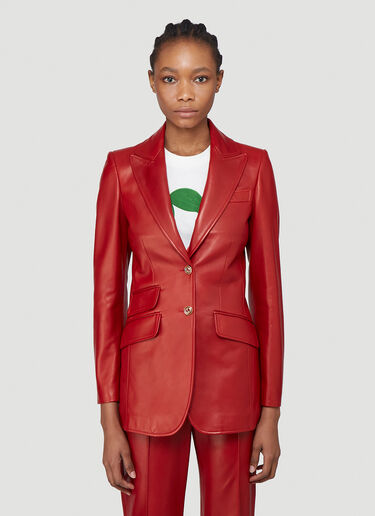 Gucci Leather Blazer Red guc0241004
