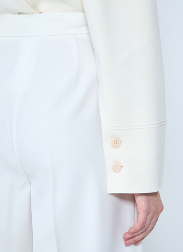 Max Mara Gabardine Wool Pants White max0259010