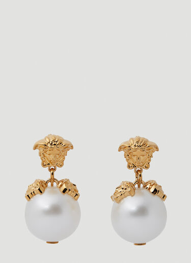 Versace Medusa Pearl Drop Earrings Gold vrs0250027