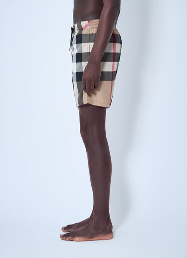 Burberry Check Swim Shorts Beige bur0159047