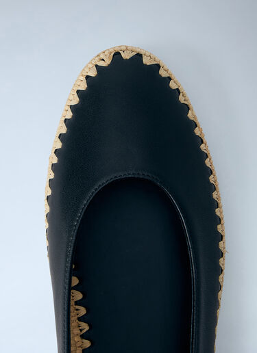 Max Mara Leather Espadrille Flats Black max0264047
