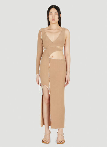 Ester Manas Asymmetric Terry Dress Beige est0248004