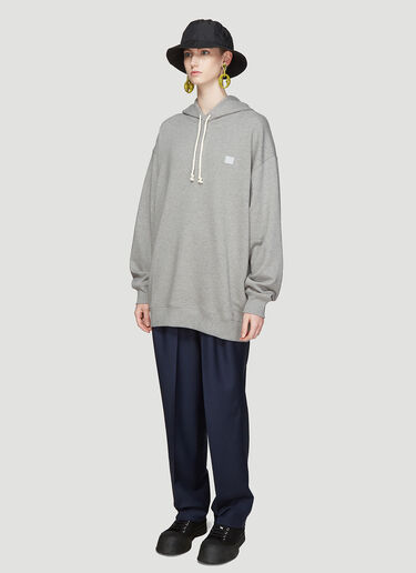 Hooded Oversized Face Patch Sweatshirt Acne Studios Hooded Oversized Face Patch Sweatshirt Grey acn0336001