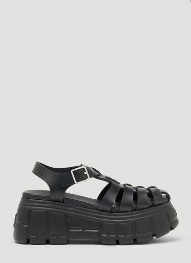 Miu Miu Caged Flatform Sandals Black miu0248032