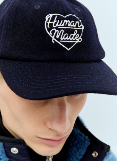 Human Made Logo Embroidery Wool Baseball Cap Navy hmd0154019