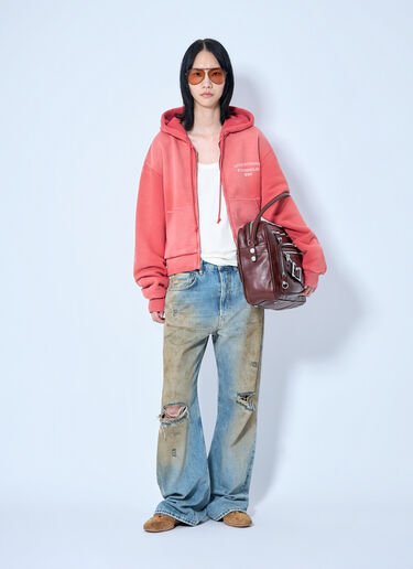 Acne Studios Zip-Up Hoodie Red acn0364036