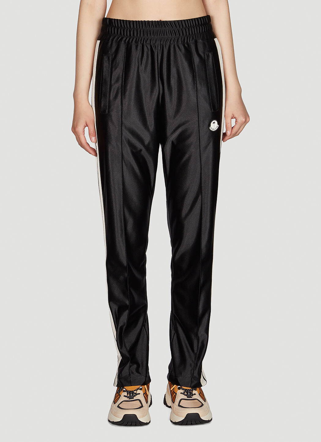 Adidas shiny best sale track pants