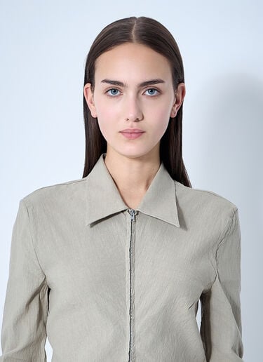 Our Legacy Slim Zip-Up Shirt Beige our0260014