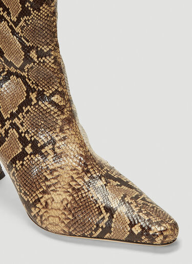 by Far Stevie Snake-Print Boots Brown byf0241004