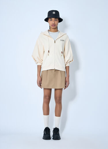 Moncler Hooded Zip-Up Sweatshirt Beige mon0260030