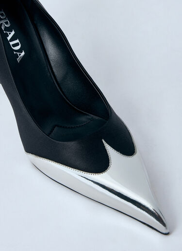 Prada 缎面金属高跟鞋  黑色 pra0260060