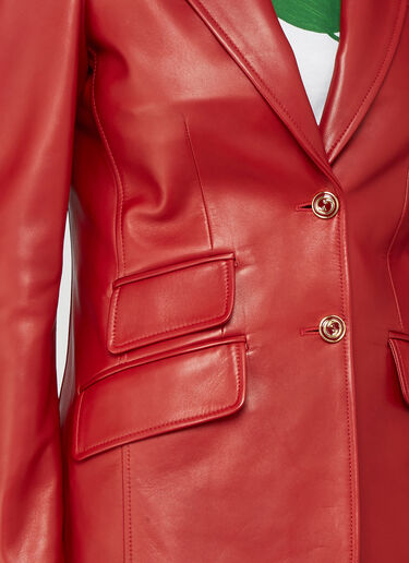 Gucci Leather Blazer Red guc0241004