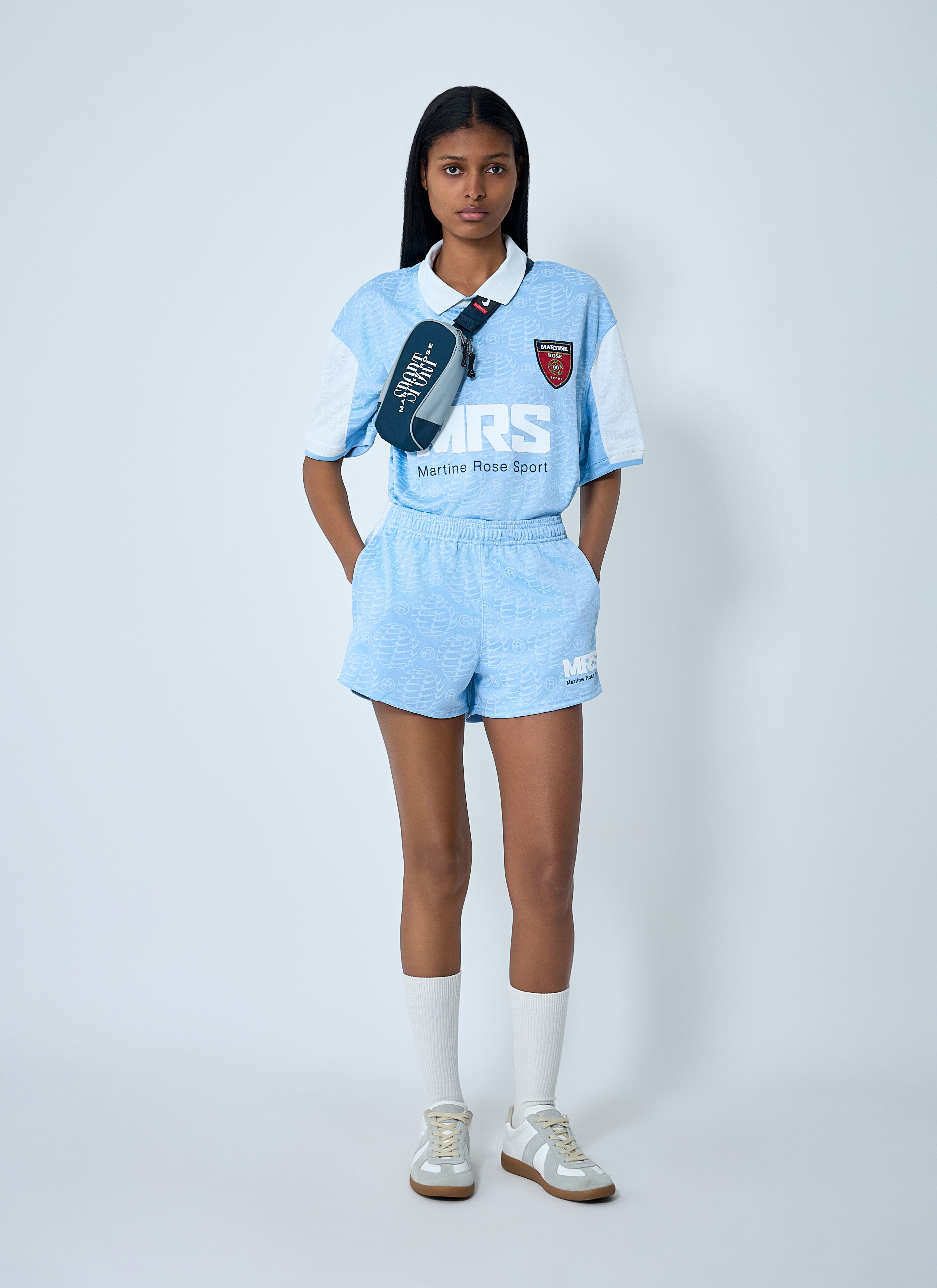 Nike x Martine Rose Women's' Logo Motif Track Shorts in Blue | LN-CC®
