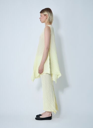 Issey Miyake Wrinkled And Twisted Dress Yellow ism0261001