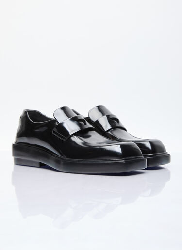 Prada Brushed Leather Loafers Black pra0256056