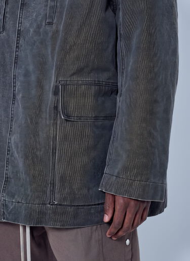 Rick Owens Collared Canvas Mac Jacket Grey ric0166004