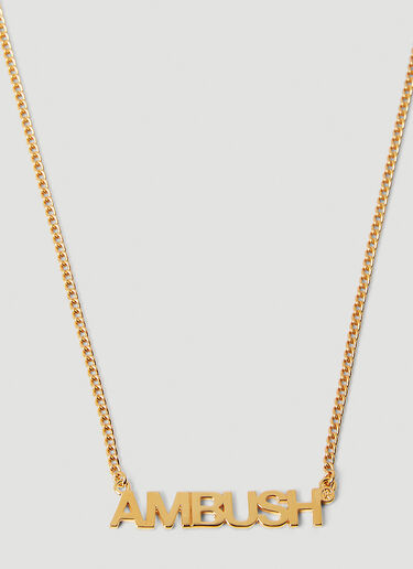 Ambush Logo Nameplate Necklace Gold amb0250032