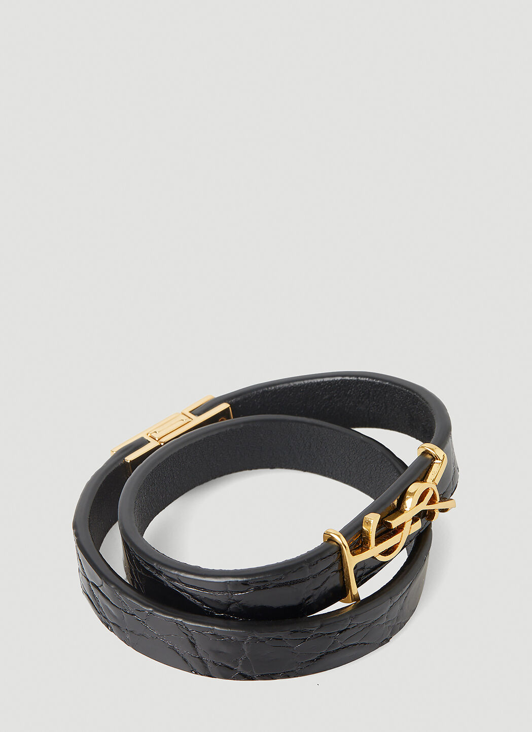 Saint Laurent YSL Plaque Wrap Around Bracelet LN CC