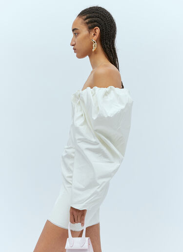 Jacquemus La Robe Taffeta Mini Dress Cream jac0254014