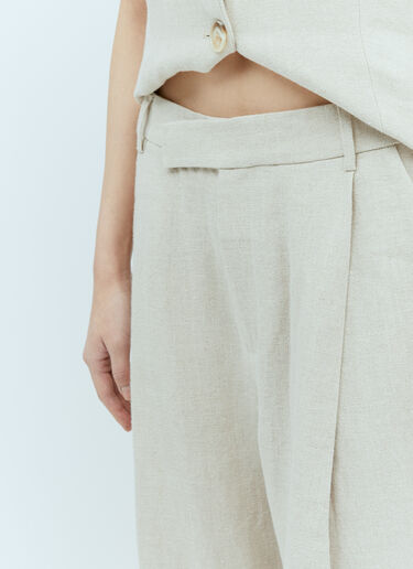 St. Agni Linen Tailored Pants Beige sta0255009