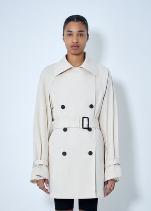 TOTEME Double-Breasted Cotton Trench Coat Cream tot0264017