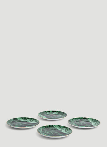 Set-of-Four Malachite Dessert Plates L'Objet Set-of-Four Malachite Dessert Plates Green wps0639519
