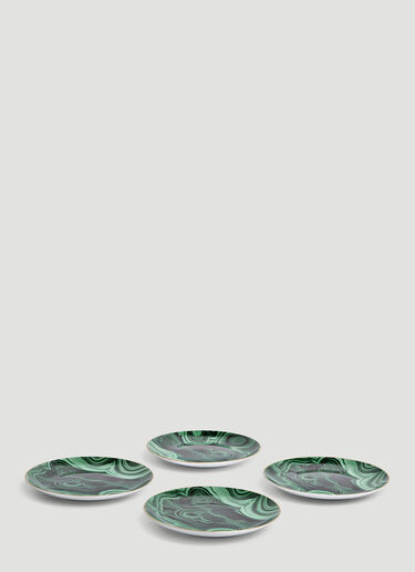 L'Objet Set-of-Four Malachite Dessert Plates Green wps0639519