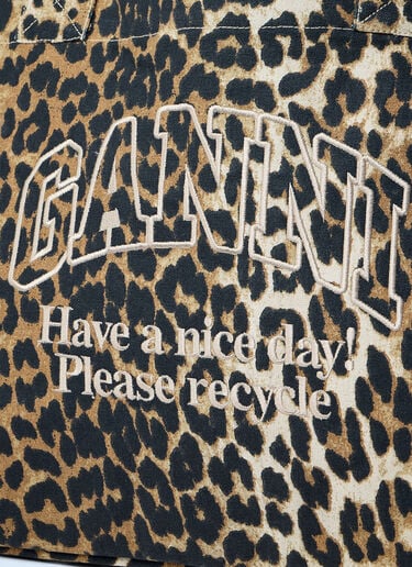 GANNI XXL Shopper Tote Bag Brown gan0263049