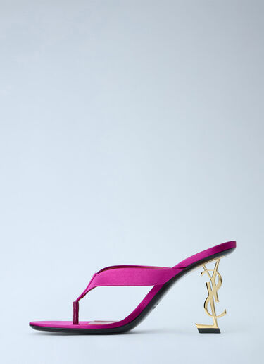 LN-CC® - Saint Laurent: Opyum Satin Thong Mule Sandals - Pink Saint Laurent Opyum Satin Thong Mule Sandals Pink sla0263036