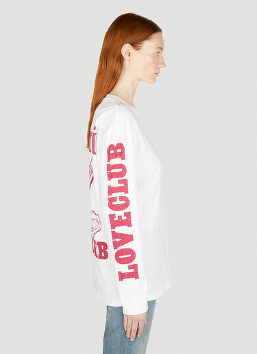 GANNI Love Club Layered Long Sleeve T-Shirt White gan0252006
