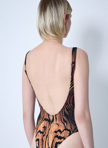 Jean Paul Gaultier Wood Print Swimsuit Black jpg0261013