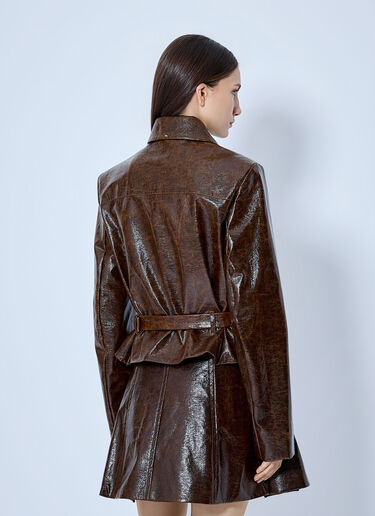 LN-CC® - Sportmax: Structured Coated Jacket - Brown Sportmax Structured Coated Jacket Brown spx0265017