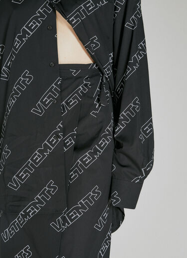 VETEMENTS 스페이스 모노그램 랩 어라운드 스커트  블랙 vet0254005