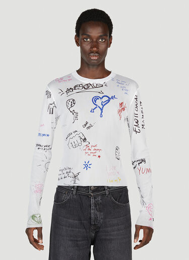 Acne Studios 图案 T 恤 白色 acn0353019